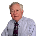 A man in a blue shirt and tie.